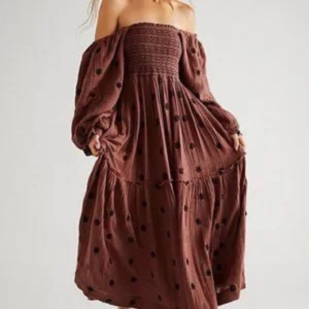 🌟🌟ISO Free People Dahlia Embroidered Maxi Dress Burgundy Road🌟🌟